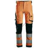 Nohavice Snickers AllroundWork Stretch reflexné TR.2 oranžové