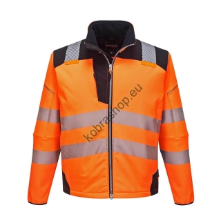 PW3 Bunda hi-vis softshell Oranžová/čierna