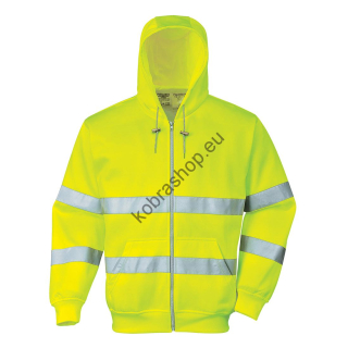 B305 - Mikina na zips Hi-Vis Žltá